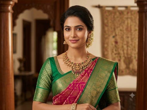 South Indian Temple Nakshi collar necklace set