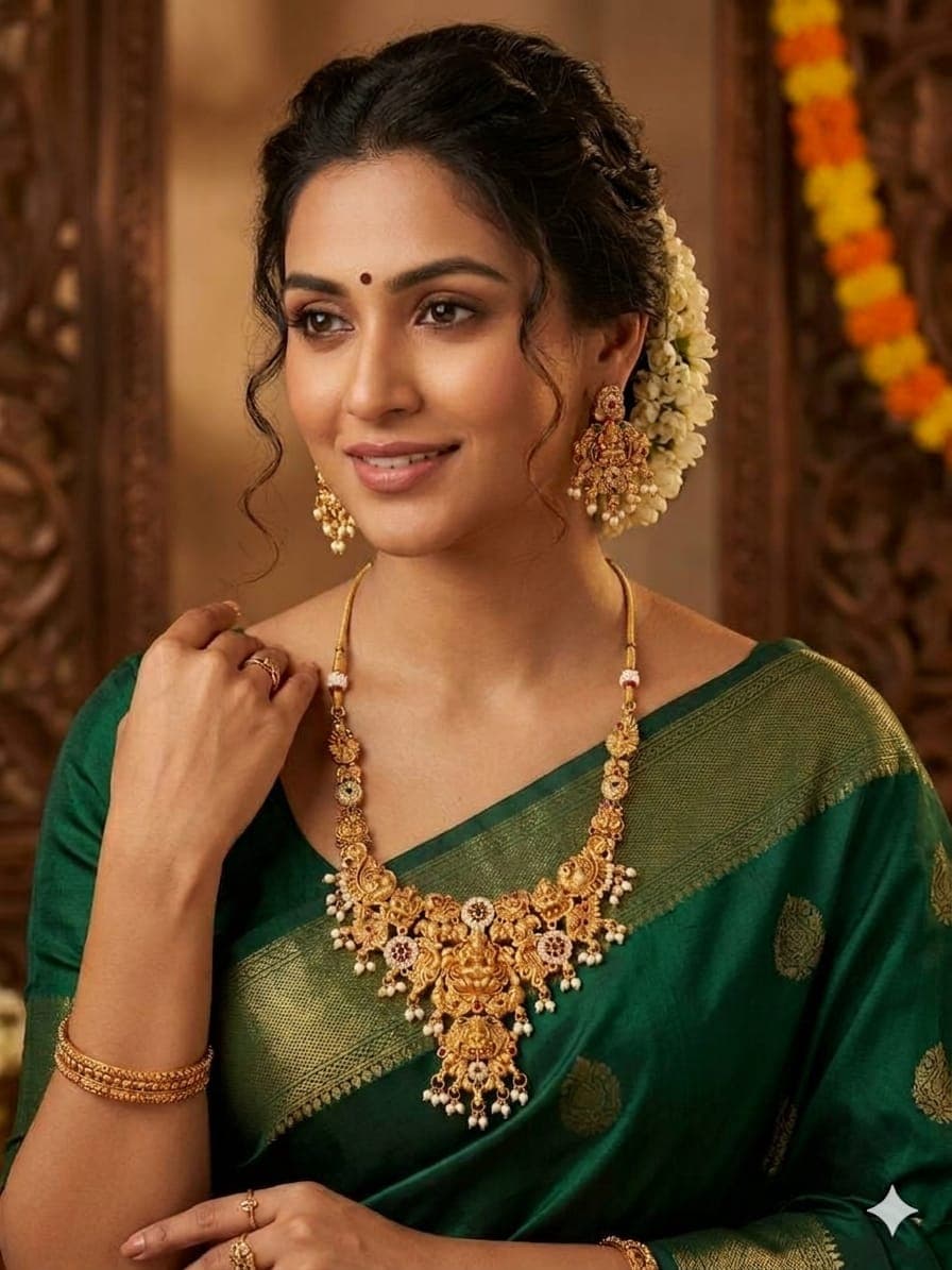 Goddess Lakshmi Peacock Haram: 