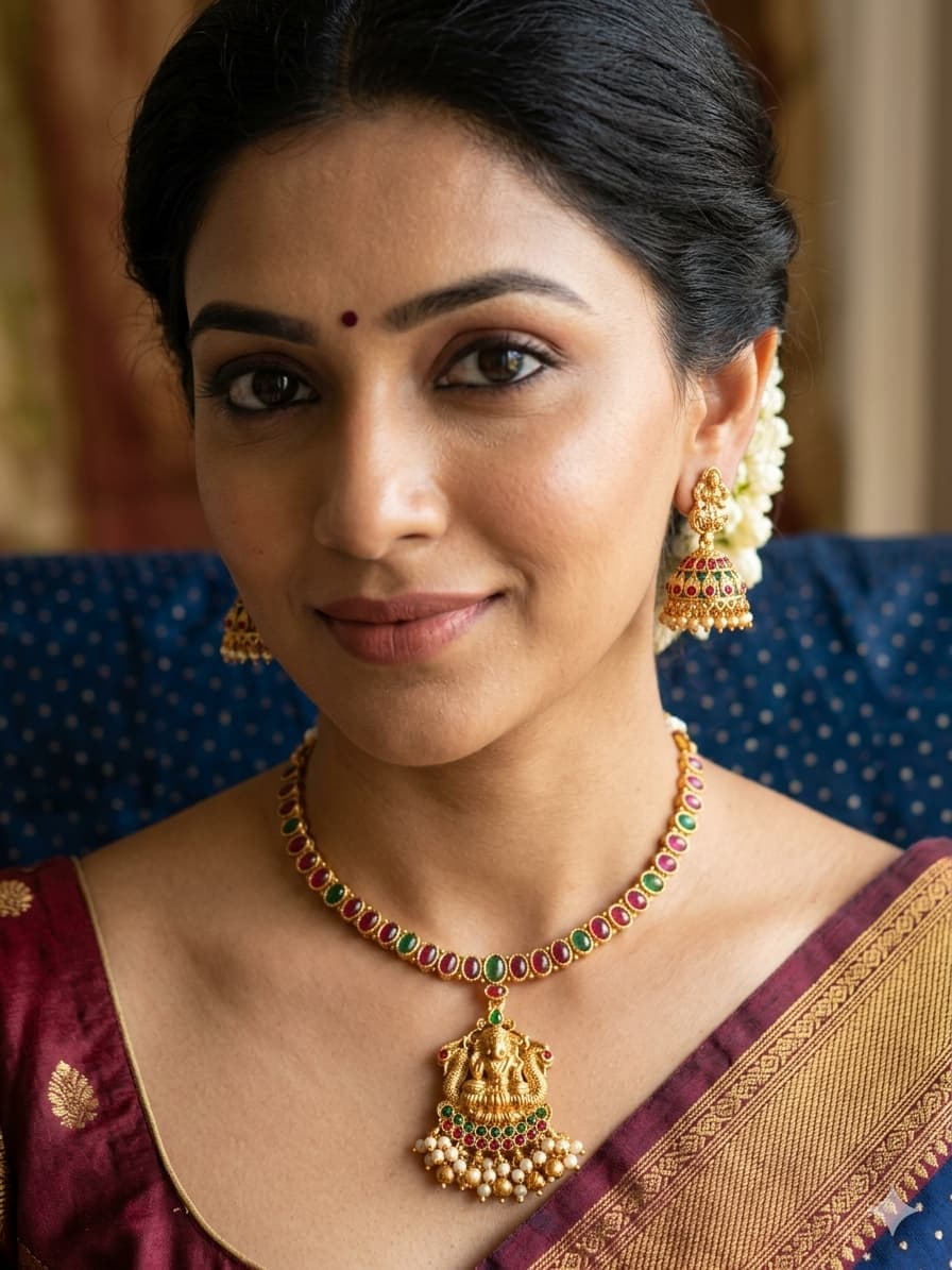 Goddess Lakshmi Pendant Necklace: 