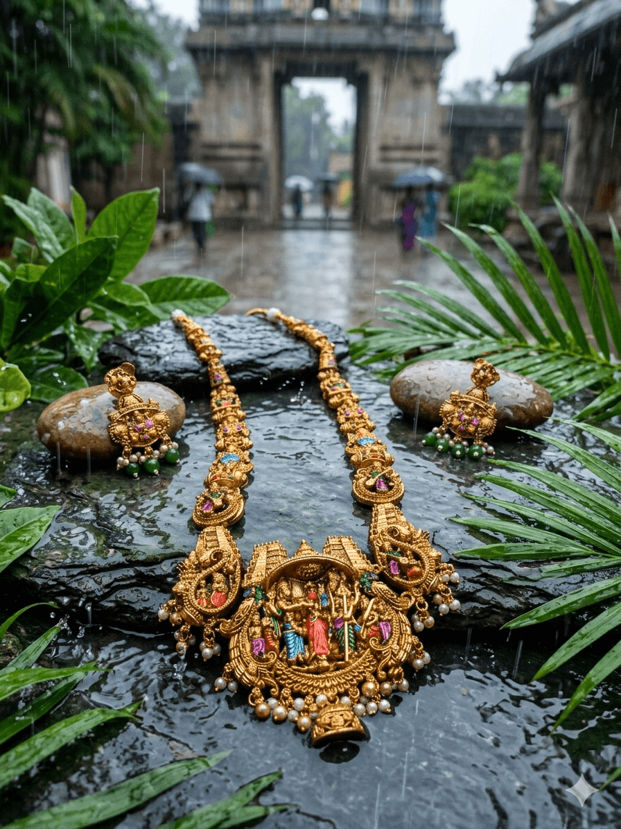 Srinivasa kalyanam /Ram Parivar Temple Jewellery Haram Set