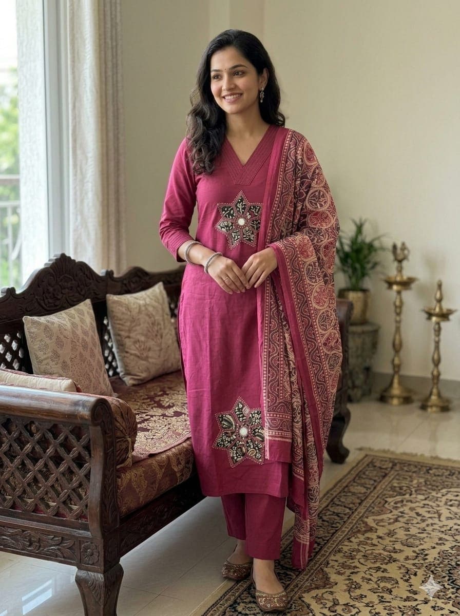 Premium Dabu Cotton Suit Set