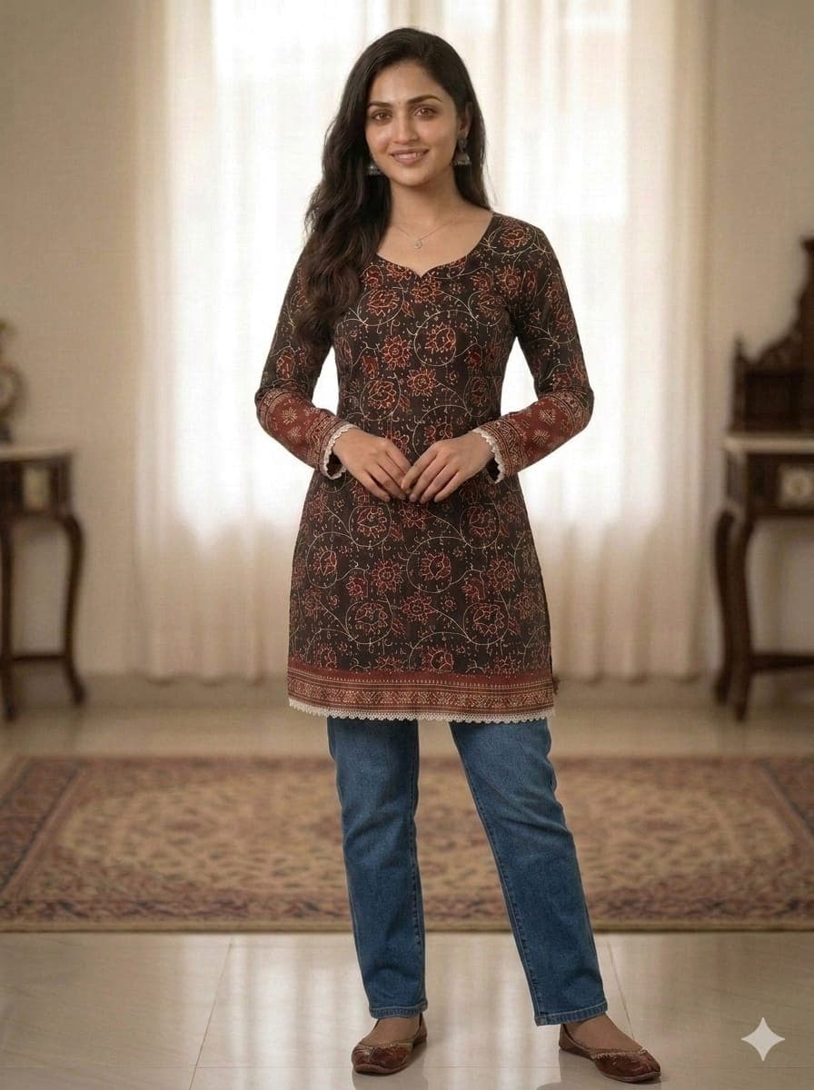  women's printed short kurta (or short kurti) 