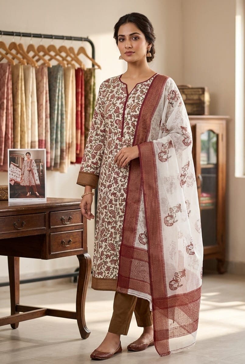 three-piece ethnic kurta set
